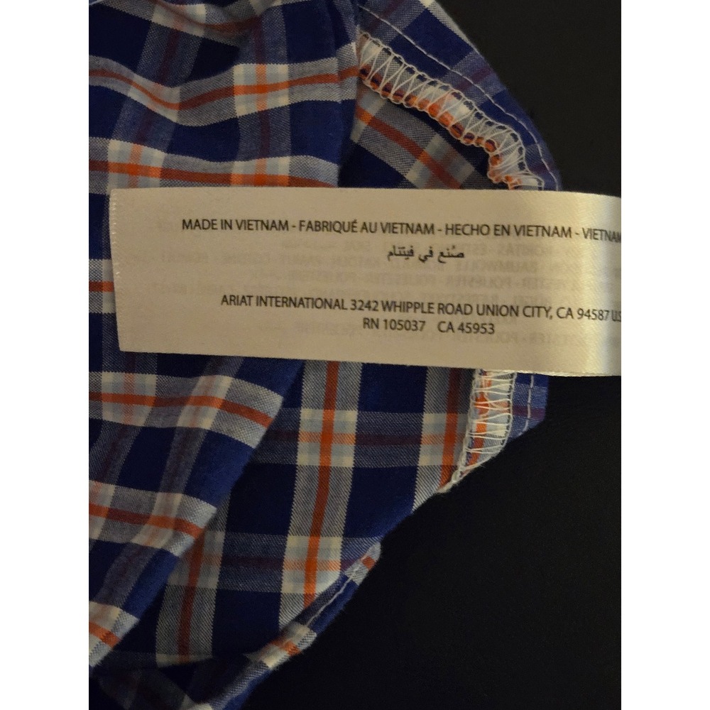 Ariat Pro Series Mens XXL Blue Plaid Long Sleeve‎ Button Down Shirt 10022095 - Picture 5 of 11